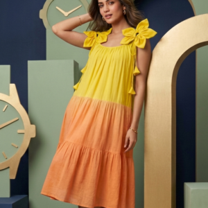 Aurelia Sun-Drenched Tiered Midi Dress